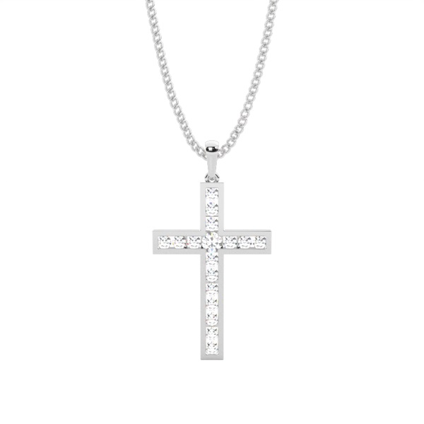 Channel Setting Cross Pendant