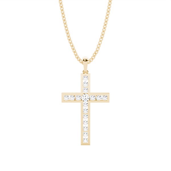 Channel Setting Cross Pendant