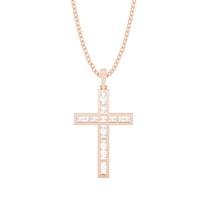 Kreuz Anhänger in einer Kanalfassung