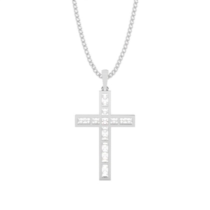 Kreuz Anhänger in einer Kanalfassung