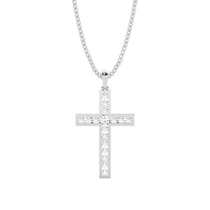 Channel Setting Cross Pendant