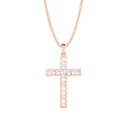 Channel Setting Cross Pendant