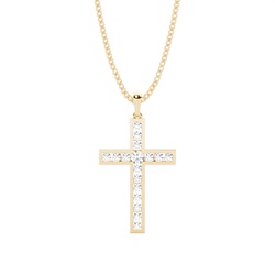 Channel Setting Cross Pendant