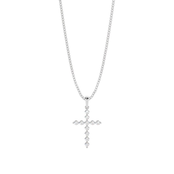 2 Prong Setting Cross Pendant