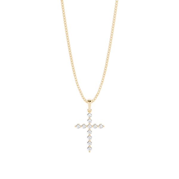 2 Prong Setting Cross Pendant