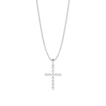 2 Prong Setting Cross Pendant