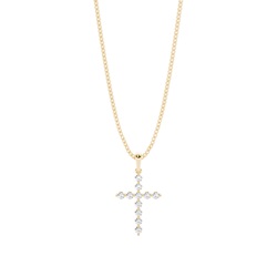 2 Prong Setting Cross Pendant