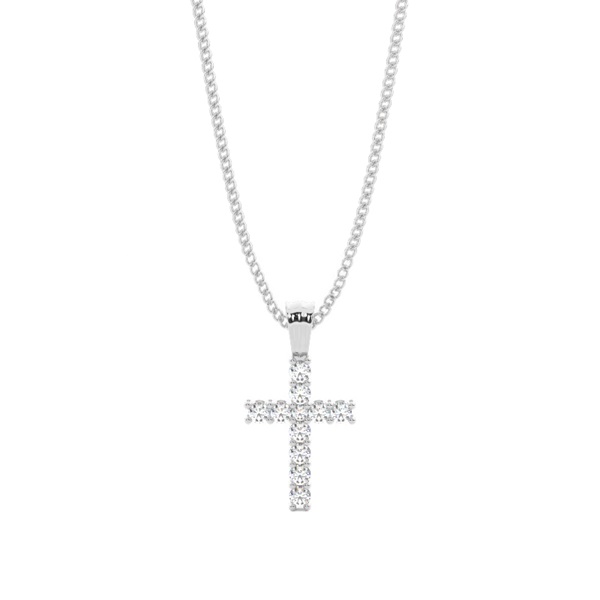 2 Prong Setting Cross Pendant