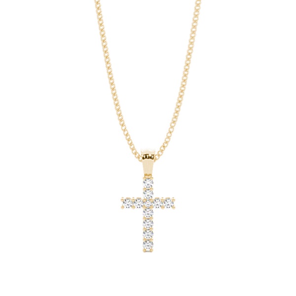 2 Prong Setting Cross Pendant