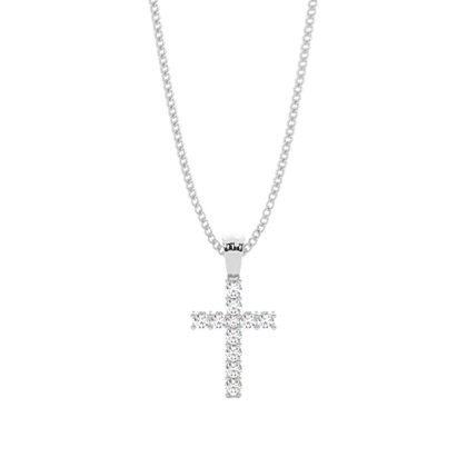2 Prong Setting Cross Pendant
