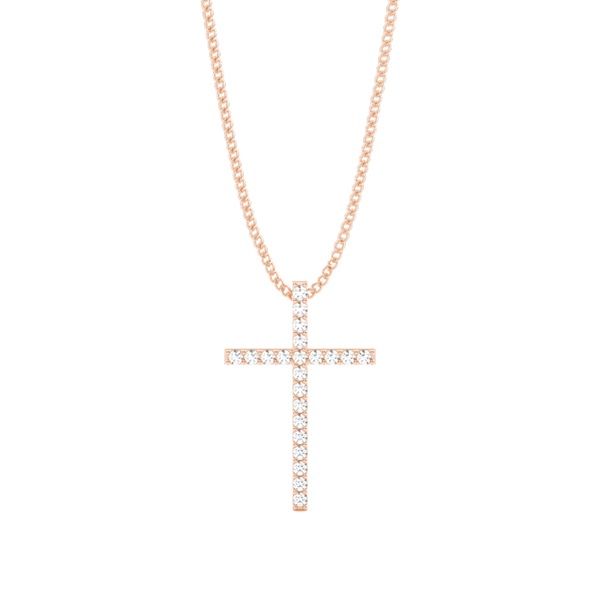 Plate Prong Setting Cross Pendant