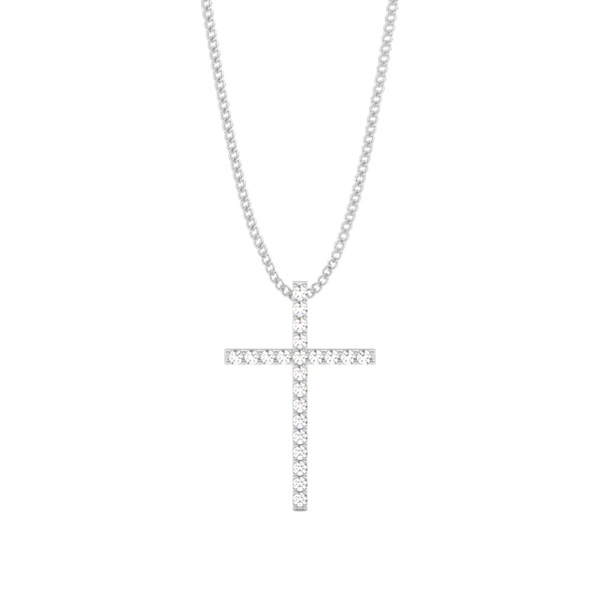 Plate Prong Setting Cross Pendant