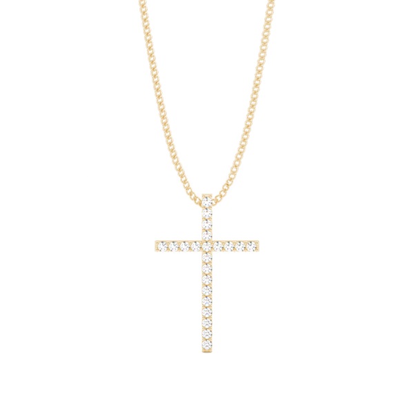 Plate Prong Setting Cross Pendant