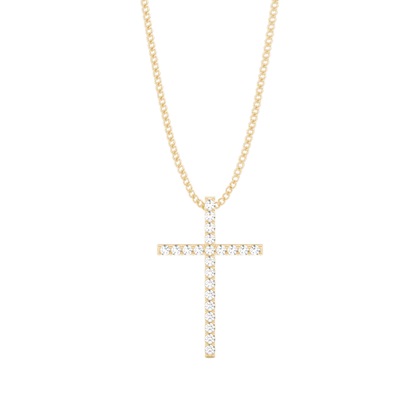 Yellow Gold Cross Diamond Pendants