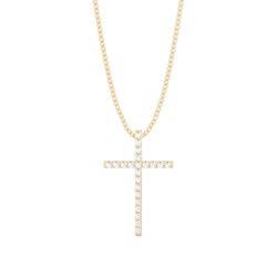 Plate Prong Setting Cross Pendant