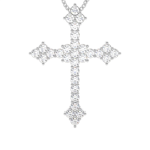 4 Prong Setting Cross Pendant