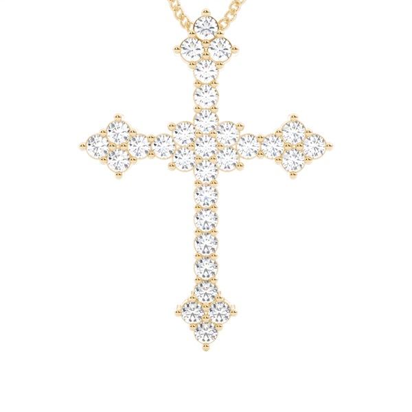 4 Prong Setting Cross Pendant