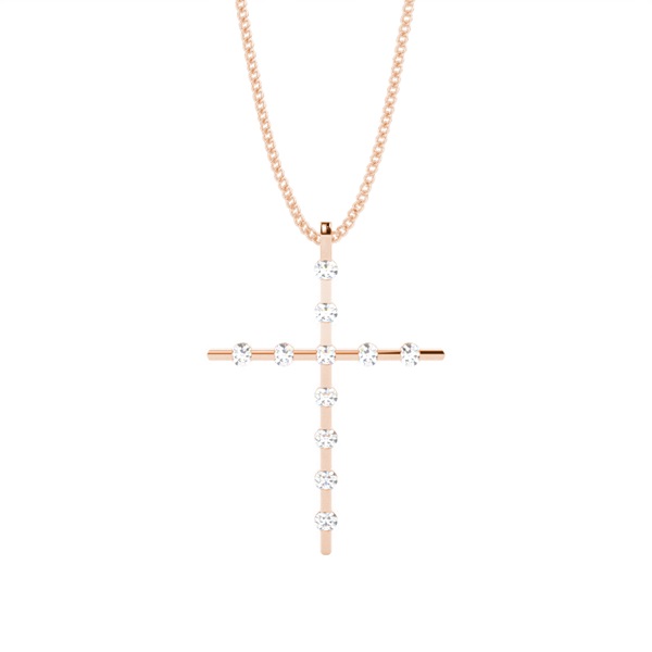 Channel Setting Cross Pendant