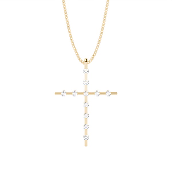 Channel Setting Cross Pendant