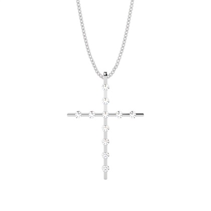 Channel Setting Cross Pendant