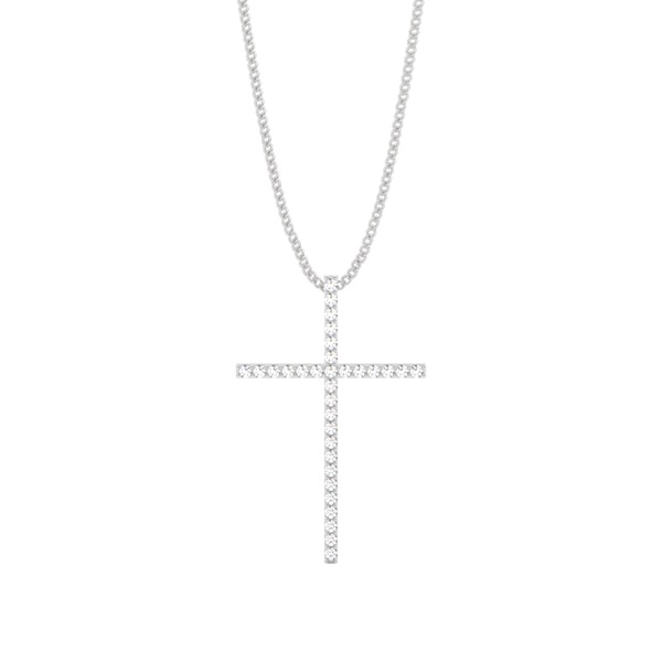 Plate Prong Setting Cross Pendant