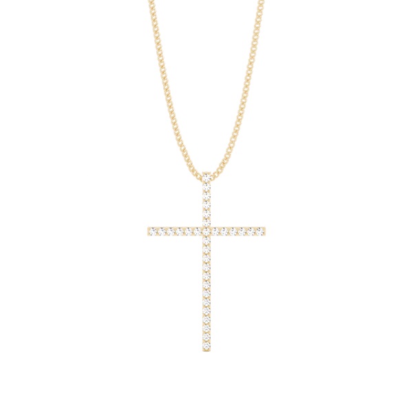 Plate Prong Setting Cross Pendant
