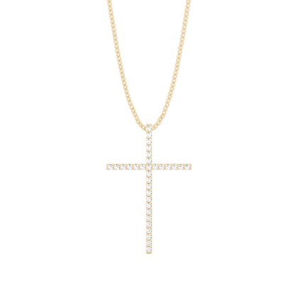 Yellow Gold Cross Diamond Pendants