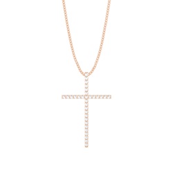 Plate Prong Setting Cross Pendant
