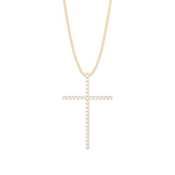 Plate Prong Setting Cross Pendant