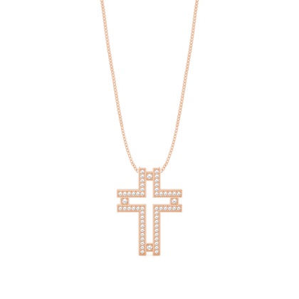 Rose Gold Cross Diamond Pendants
