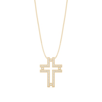 Yellow Gold Cross Diamond Pendants
