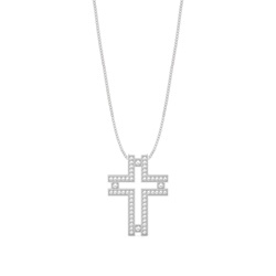 Diamant Kreuz Anhänger in einer Pavefassung
