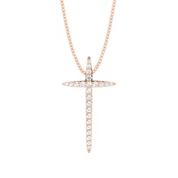 Pave Setting Round Diamond Cross Pendant