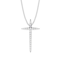 Runder Diamant Cluster Anhänger in einer Krappenfassung