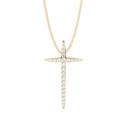 Pave Setting Round Diamond Cross Pendant