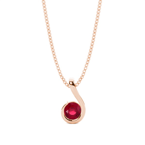 Semi Bezel Ruby Solitaire Pendant