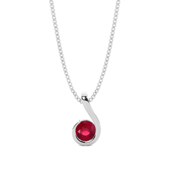 Semi Bezel Ruby Solitaire Pendant