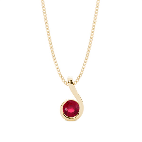 Semi Bezel Ruby Solitaire Pendant