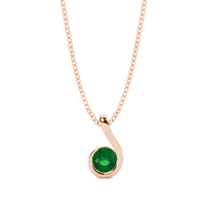 Round Rose Gold Diamond Pendants Gemstones