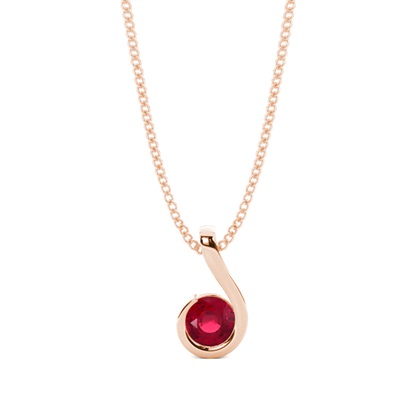 Semi Bezel Ruby Solitaire Pendant