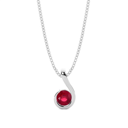 Semi Bezel Ruby Solitaire Pendant