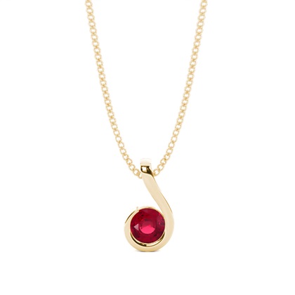 Semi Bezel Ruby Solitaire Pendant