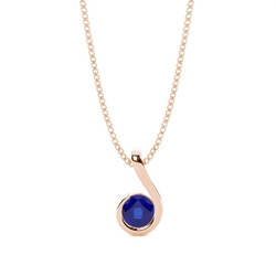 Semi Bezel Blue Sapphire Solitaire Pendant