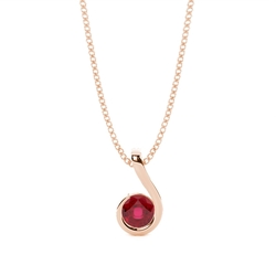 Semi Bezel Ruby Solitaire Pendant