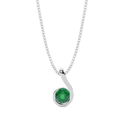 Semi Bezel Emerald Solitaire Pendant
