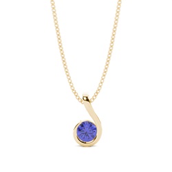 Semi Bezel Round Tanzanite Solitaire Pendant