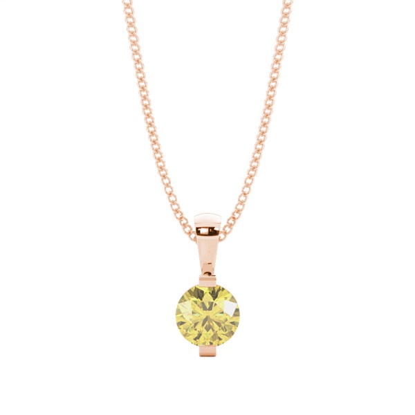 Bar Set Yellow Diamond Solitaire Pendant