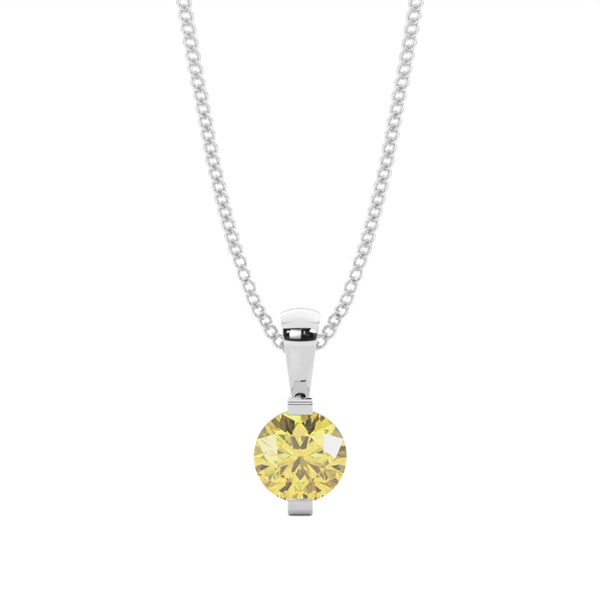 Bar Set Yellow Diamond Solitaire Pendant