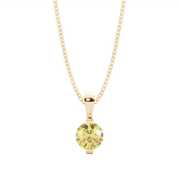 Bar Set Yellow Diamond Solitaire Pendant