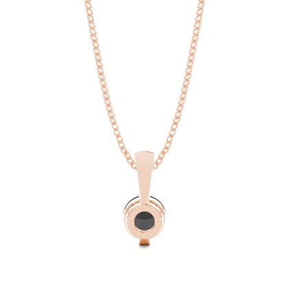 Klassischer Solitar Schwarze Diamant Anhänger in einer Balkenfassung